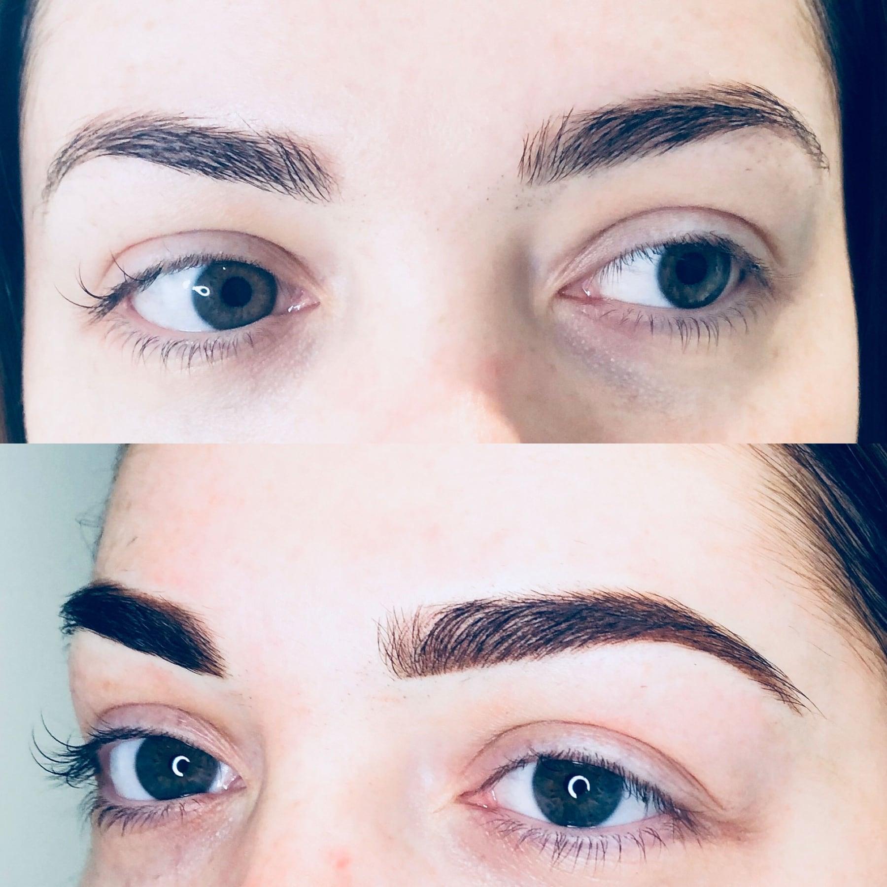Brows by Nicola, before and after