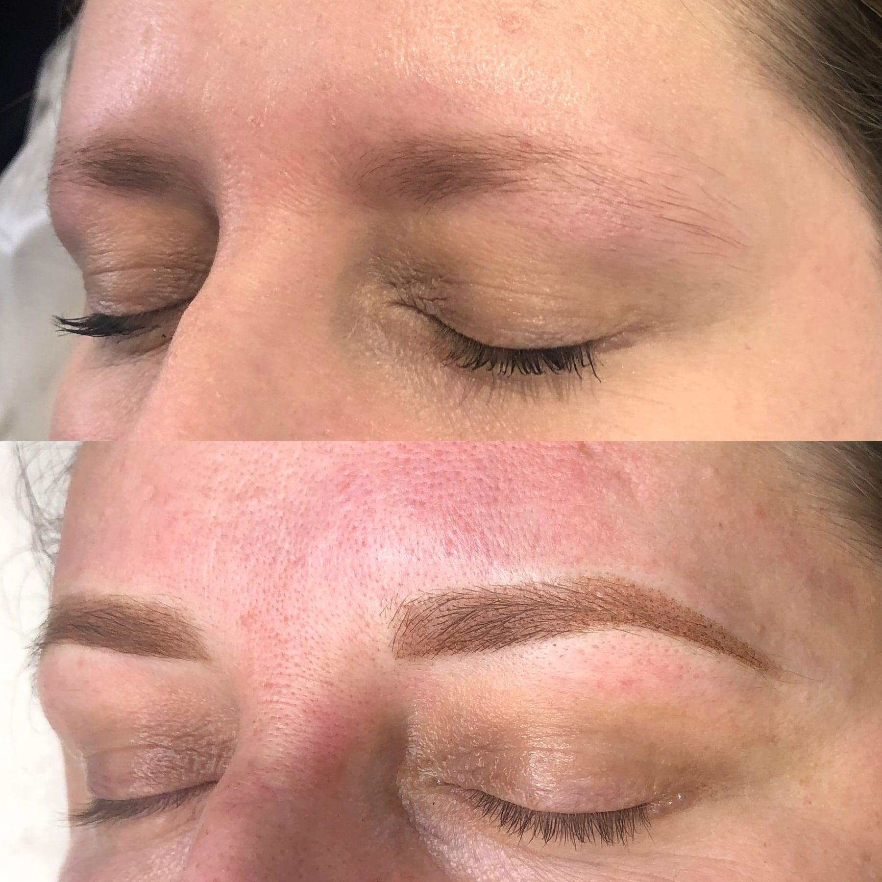 Brows by Nicola, before and after