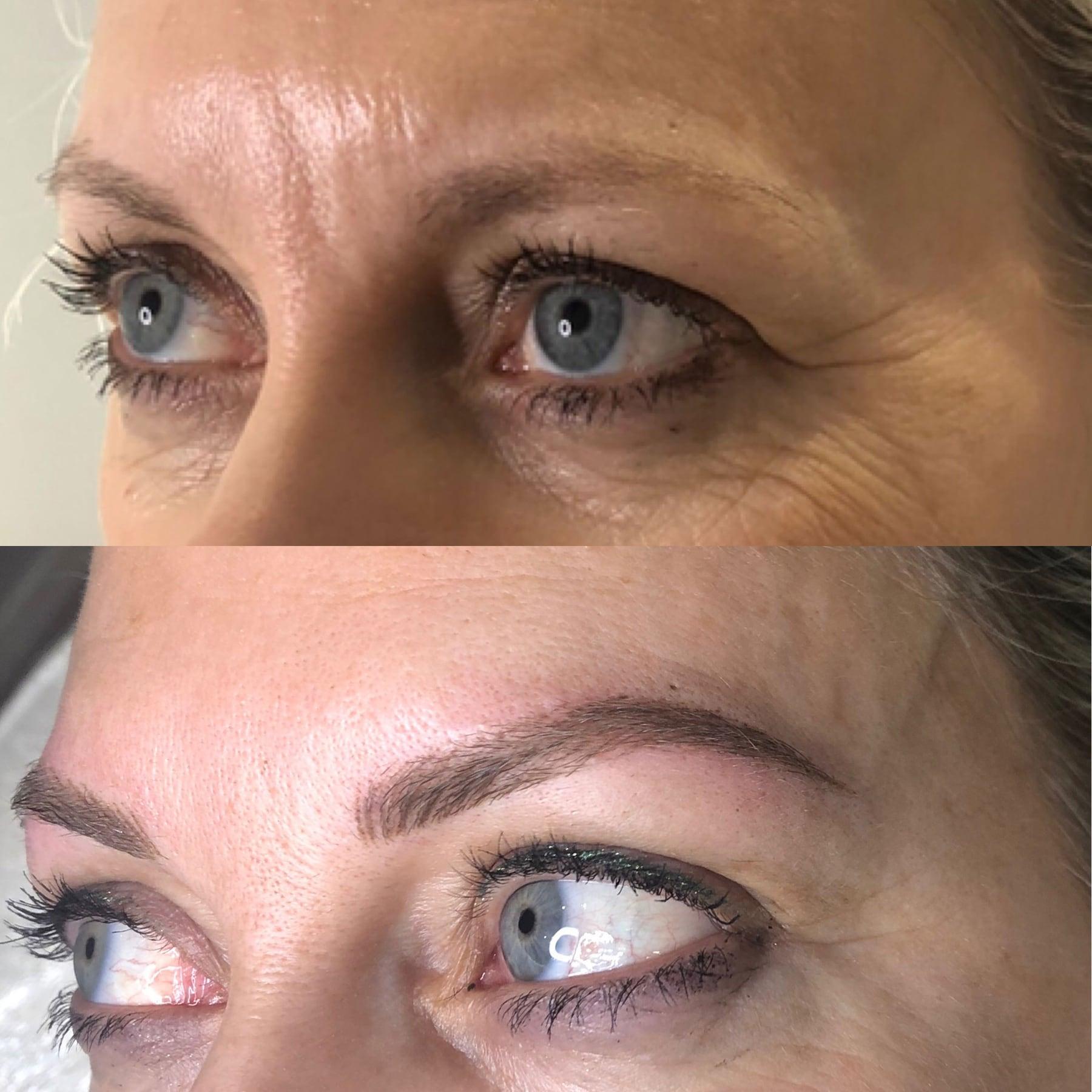 Brows by Nicola, before and after