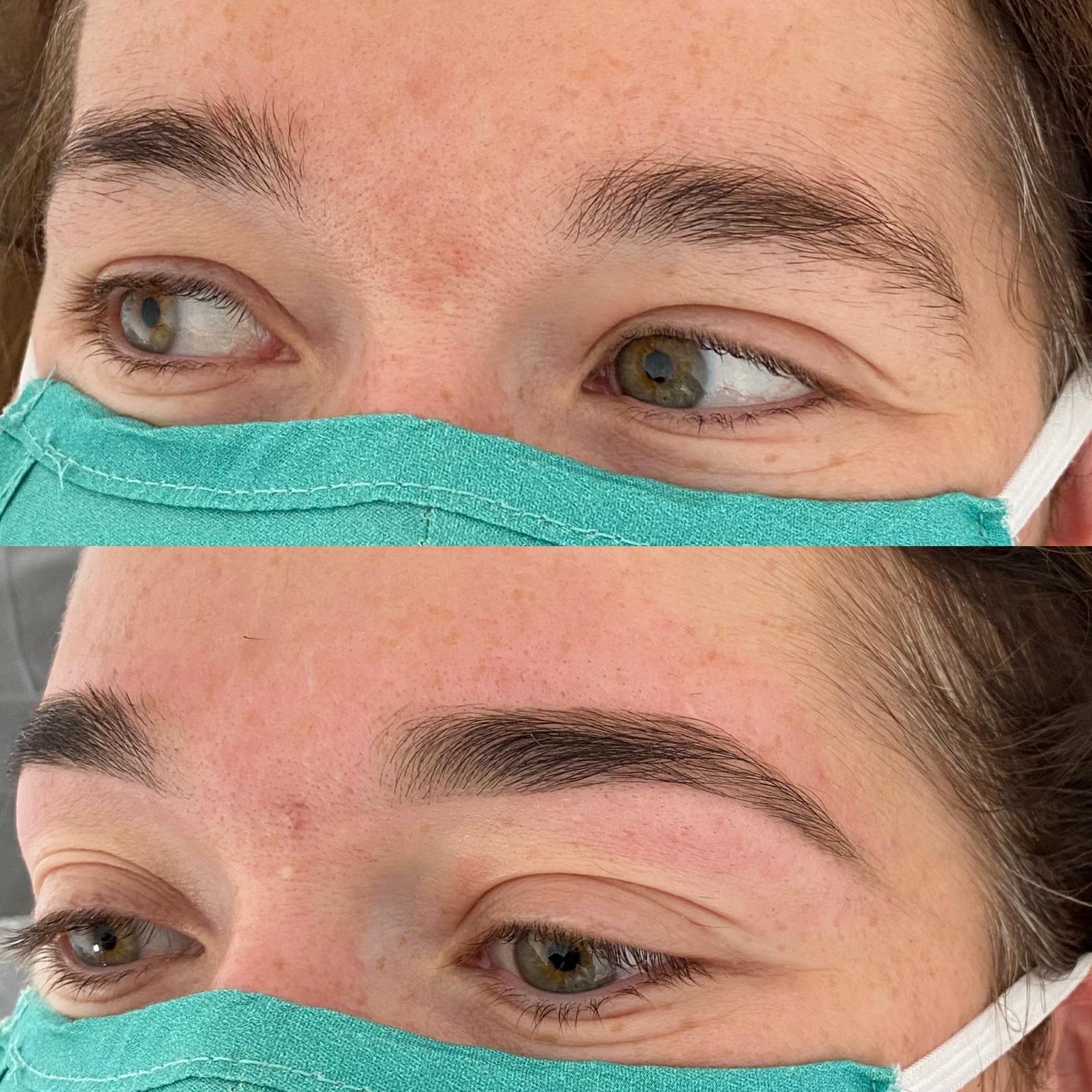 Brows before and after, by Nicola
