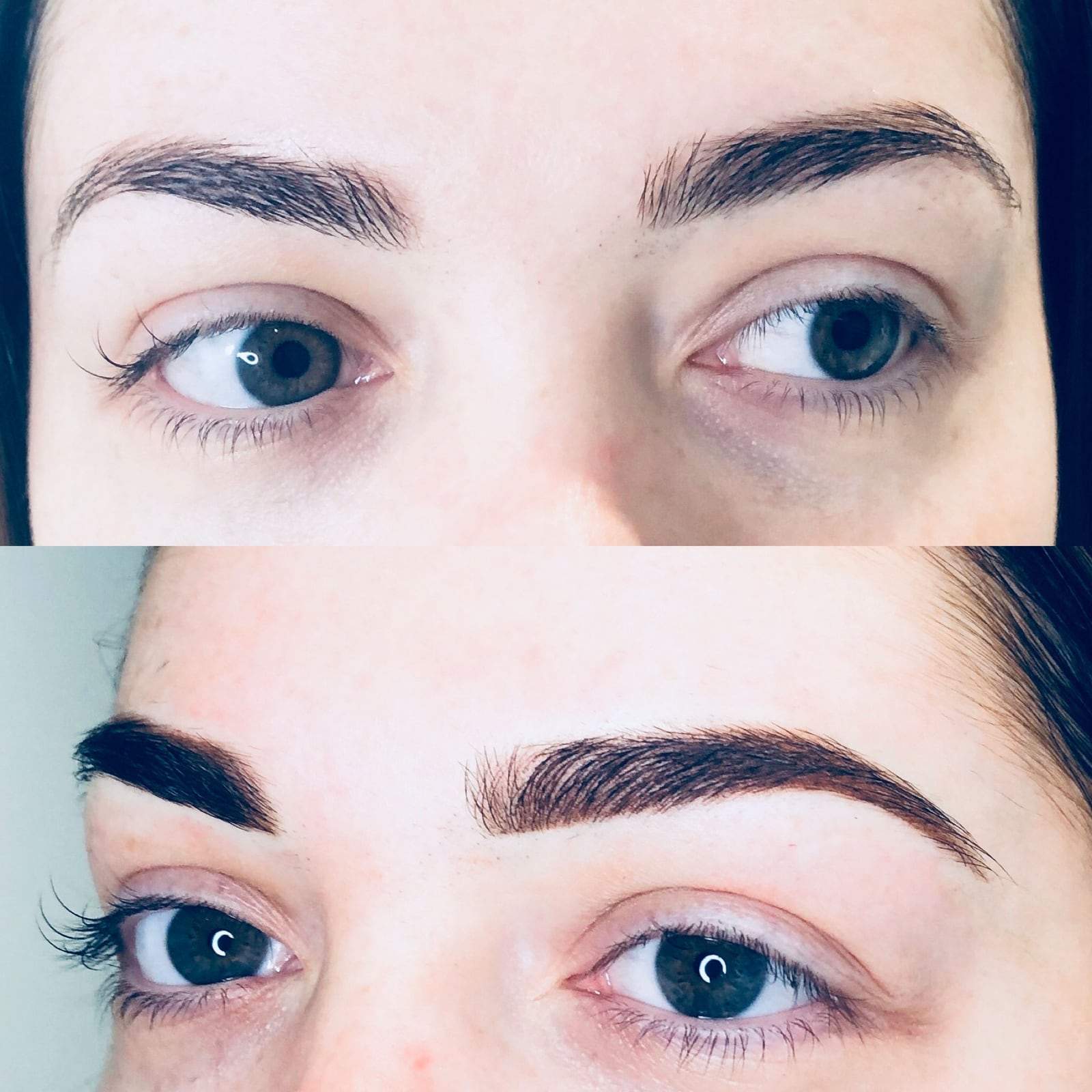 Brows before and after, by Nicola