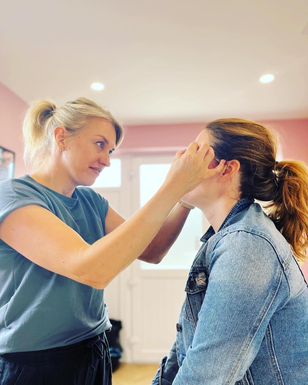 Nicola with a client in her Belfast studio